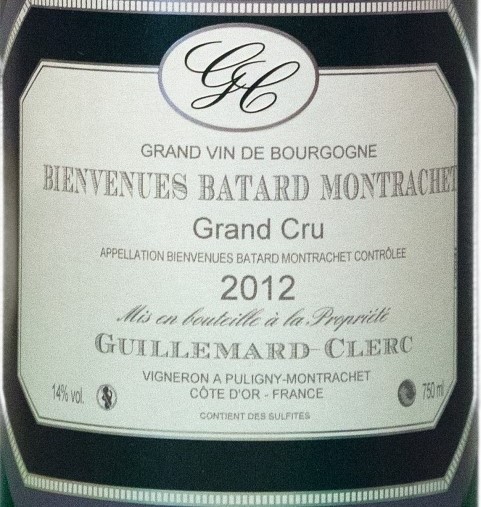 Guillemard Clerc Bienvenues batard montrachet 2012